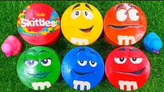 Satisfying Video | How to Unpacking Vibrant Skittles and Yummy M&M'S Candy From 6 Surprise Tins ASMR