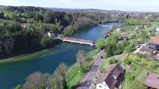 Rheinau ZH aus der Vogelperspektive