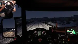[ETS 2] First snow of the year | Scania R2012 | PNG + Reshade | Moza R9 Setup Gameplay