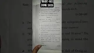 BEGC-102 QUESTION PAPER JUNE 2025 #ignou