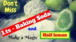 Half lemon dipped in baking soda, See what it Can do! Not Joking