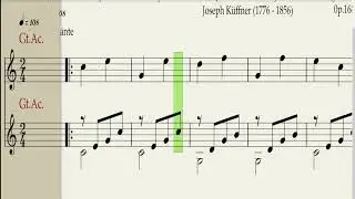 🎵 K&uuml;ffner - 60 Duetos Op. 168 | D&uacute;o No. 1 [Guitarra Cl&aacute;sica - Partitura Sincronizada para Ensayo]