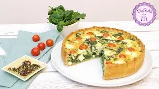 Quiche de espinacas con queso de cabra