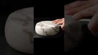 Cutting a Marble CHEESE Wheel in 8K 🧀#ASMR #MarbleCheese #SatisfyingCuts #8KASMR