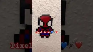 Pixel Art❤️🕷️💙 #pixelart #drawingideas #spiderman #spidermanart