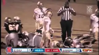 Bainbridge #11 Brett McLaughlin QB dive into the end zone