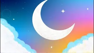 Dreamy Crescent Moon Artwork | Colorful Sky Digital Illustration in MS Paint