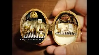 DIY Miniature House with Walnut Shell | Miniature Bathroom 微缩小屋—卫生间