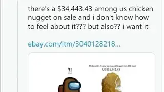 If an among us crewmate meets a among us shape Chicken nugget