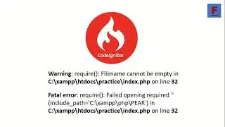 Warning: require(): Filename cannot be empty in C:\xampp\htdocs\practice\index.php on line 32/codeig