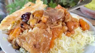 Aş-qara Plov. Turşu Qovurmalı Plovun hazırlanması. Azərbaycan mətbəxi.