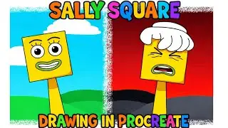 My SPRUNKI OC Drawing  : Sally Square (Save from Shapes) /Credits @firenomdance@cactukk