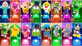 Baby Shark 🆚 Toy Story 🆚 Sheriff Labrador 🆚 Gummy Bear. 🎶 Tiles Hop EDm Rush!