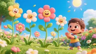 Seven Little Flowers Blooming Bright | Colorful Counting Song for Kids | Fun Flower Nursery Rhyme