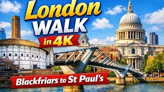 London City Walk 4K HDR 🇬🇧 🔥| Blackfriars &rarr; Tate Modern &rarr; Shakespeare&rsquo;s Globe &rarr; St Paul&rsquo;s