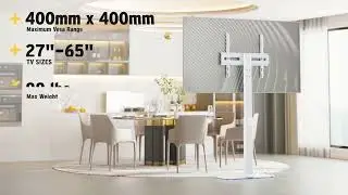 Universal Floor TV Stand with Mount 70 Degree Swivel 9 Level Height Adjustable