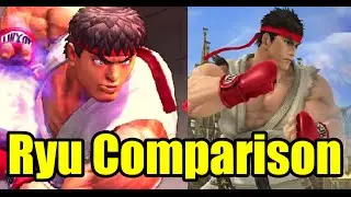 Ryu's Street Fighter VS Super Smash Bros Wii U Comparison (Small Evolution)