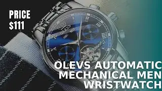 OLEVS Automatic Mechanical Men Watches Stainless Steel Waterproof Date Week Green Fashion Classical