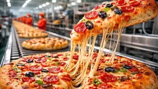 How Pizza Is Made at Industrial Scale (ASMR, No Talking)