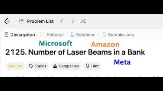 Number of Laser Beams in a Bank 2125 LeetCode Solution Python #leetcode #coding #interview #python
