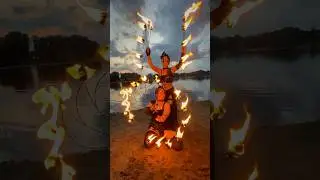 Fire fans show festival performers MISTERIA
