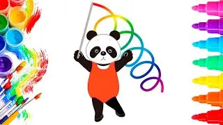how to draw a panda | draw an olympic panda | drawing a sports panda