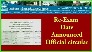 Re exam schedule announced UG & PG | Official circular | Anna university latest news