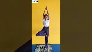 Rooted in strength,reaching for the sky! Ms. Anvi embodies balance& grace in Vrikshasana#SVMYogaDay
