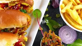 Caramelised barbecue onion hotdogs 🌭🍟