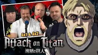 First time watching Attack on Titan reaction episodes 4x1 & 4x2 (SUB)