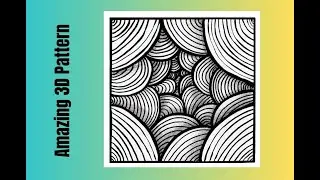 Freehand amazing drawing// satisfying cool line drawing// 3D illusion art