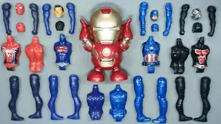Merakit mainan superhero advengers spiderman, superman, captain america, atman dan ironmandance
