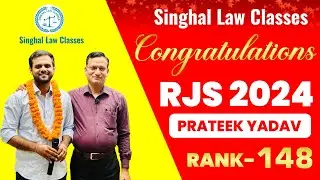 RJS Result 2024 | Prateek Yadav, Rank 148 | Inspiring Success Story |  - Singhal Law lasses
