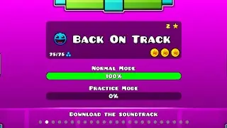 NEW PLAYER beats Back On Track GEOMETRY DASH(all coins) 