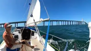 Going under the Mid Bay Bridge.  Macdill to Bradenton.