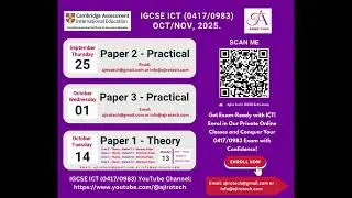 Enrol into our Online Private Tuition Classes for IGCSE ICT (0417/0983) for October November 2025