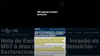 MST INVADE EMBRAPA - &Aacute;REA PRODUTIVA E DE PESQUISA - #shorts