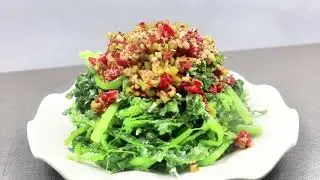 🌿✨ How to Steam Garland Chrysanthemum (Tonghao) | Healthy Chinese Home Cooking 🍲💚