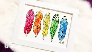 Zentangle 禪繞畫 #1253 How to draw by Eva Wu Zen feather 禪繞羽毛 ZIA 禅绕画 ゼンタングル doodle art
