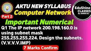 Computer Network Important Numerical BCS603 |Design the Subnet Important Numerical Computer Network|
