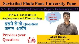SYBSc  Botany |BO 231 Taxonomy of Angiosperms and Plant Ecology |SPPU Exam Feb2023|