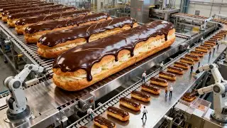 Inside the French Eclair Factory | How MILLIONS of France’s Iconic Desserts Are Made (Full Process)