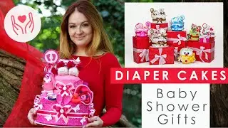 Windeltorten Baby Geschenke zur Geburt Diaper Cake DIY Baby Shower Gift Ideas