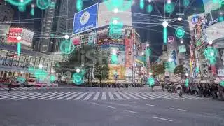 4K Resolution People and technology concept,Global communication icon with network connection