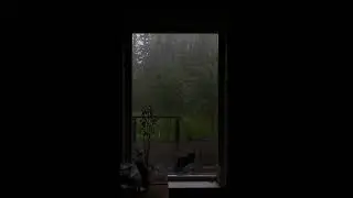 Go to Sleep with Rain Falling on Balcony Window | Relaxing Gentle Piano Sounds for Peaceful Night