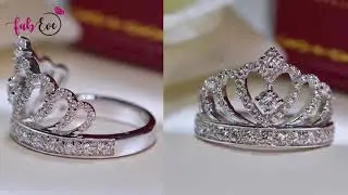 Sterling Silver Queen Crown Ring | Elegant Royal Look | Luxury Fashion Jewelry