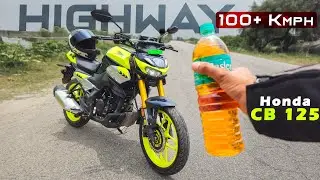 Honda CB 125 Hornet :  Highway  1 Litre  Mileage Test  | Speed 90 to 110 Kmph