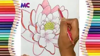 Learn Colors With Flower Coloring Pages Lotus For Kids | Magic Colors
