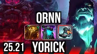 ORNN vs YORICK (TOP) | 9/1/7, 6 solo kills, Legendary, 32k DMG | EUW Master | 25.21