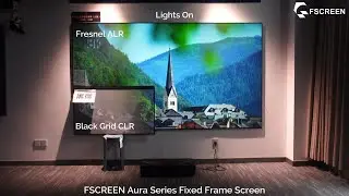 【FSCREEN】120 Inch Fresnel Aura Series ALR Fixed Frame Projection Screen and Black Grid CLR Comprison